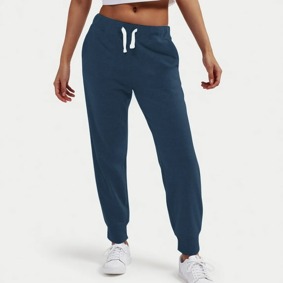 Fartey Women's Baggy Sweatpants with Pockets Loose Fit Y2k Solid Color Joggers Pants Athletic Lounge Drawstring High Waist Cinch Bottom Sweatpant Navy L