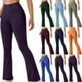 thumbnail image 1 of Fartey Women's Bootcut Yoga Leggings Stretchy High Waist Flare Leg Leggings Fashion Solid Color Workout Tummy Control Pants Dark Blue M, 1 of 5