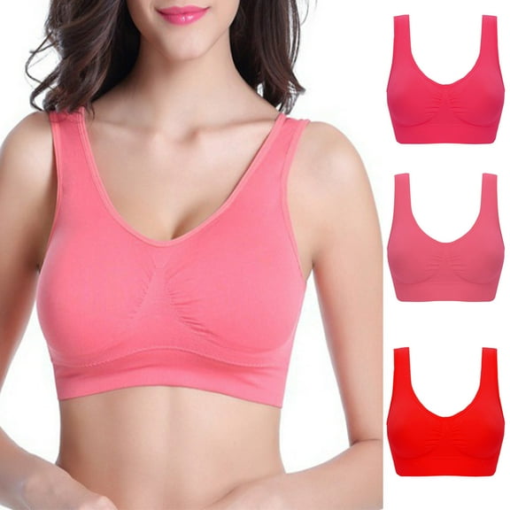 Fartey Women's Breathable Cool Liftup Air Bra Plus Size Seamless Wireless Yoga Bra Full Coverage Push Up Bras Everyday Sleep Bras Red S-6XL