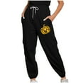 thumbnail image 1 of Fartey Women's Cargo Sweatpants Fall Winter Drawstring Elastic High Waist Pants Halloween Jogging Pants Cute Pumpkin Print Sweatpants with Pockets Black S, 1 of 3