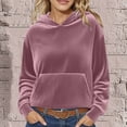 thumbnail image 1 of Fartey Women's Corduroy Hoodies Loose Fit Long Sleeve Pullover Tops Fashion Solid Color Ribbed Knit Sweatshirts with Pockets Pink 2XL, 1 of 6