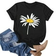 thumbnail image 1 of Fartey Women's Cotton Short Sleeve Tops Loose Fit Summer Casual T-Shirts Fashion Floral Print Tees Soft Comfy Crew Neck Tshirts Holiday Blouses White XL, 1 of 6