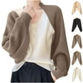 thumbnail image 1 of Fartey Women's Cropped Cardigan Sweaters Loose Casual Batwing Long Sleeve Ribbed Knit Shrugs Soft Lightweight Fall Sweaters Outerwear Black XL, 1 of 7