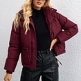 thumbnail image 1 of Fartey Women's Cropped Puffer Jacket Trendy Solid Color Stand Collar Coat Full Zip Quilted Coats Winter Long Sleeve Warm Outerwear with Pockets, 1 of 4