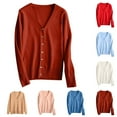 thumbnail image 1 of Fartey Women's Fall Cardigan Loose Casual Long Sleve Button Down Neck Classic Sweater Soft Comfy Front Open Fall Solid Color Simple Knit Cardigans Blue S-3XL, 1 of 9