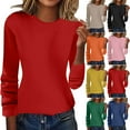 thumbnail image 1 of Fartey Women's Fall Tunic Sweaters Slim Fit Long Sleeve Crew Neck Knit Pullover Tops Solid Color Winter Warm Sweaters Business Casual Wock Sweater White XL, 1 of 7