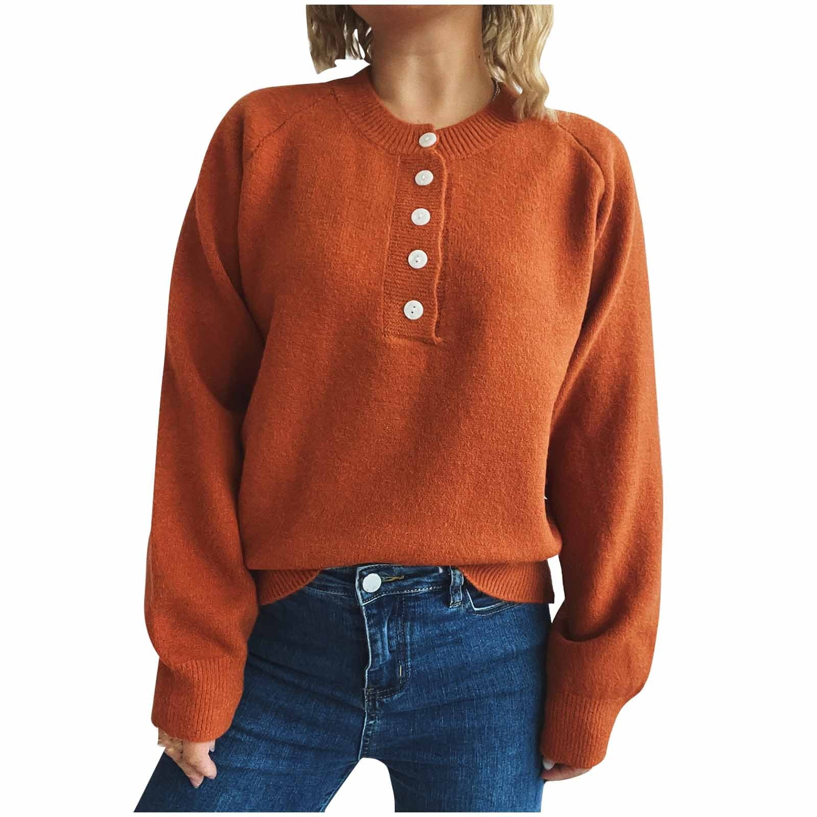 Slit Checkered Half Button Long Sleeve Sweater