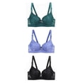 thumbnail image 1 of Fartey Women's Lace Bras with Underwire Push Up T-shirt Bras Cotton Comfort Bralettes Shapewear Daily Full Figure Bras 3 Packs, 1 of 3