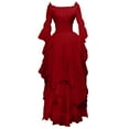 thumbnail image 1 of Fartey Women's Medieval Victorian Dresses Plus Size Elegant Puff Sleeve High Low Ball Gown Off Shoulder Party Gown Renaissance Maxi Dresses Halloween Costumes, 1 of 5