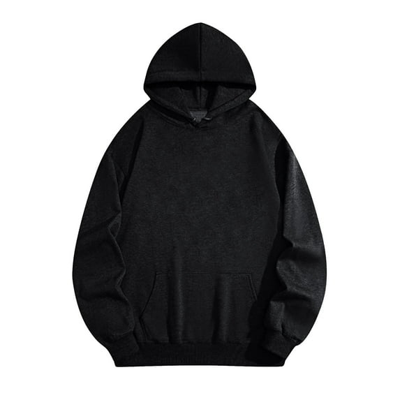 Fartey Women's Oversized Hoodies Loose Casual Solid Color Hooded Sweatshirts Fall Winter Long Sleeve Fleece Hoodie Fashion Y2K Pullover Tops with Pockets Black L