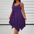 thumbnail image 1 of Fartey Women's Plus Size Boho Sundress Spaghetti Strap Hawaiian Beach Dresses Casual Swing Tank Dress Loose Flowy Irregular Hem Vacation Sun Dresses Purple XL-5XL, 1 of 8