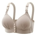 thumbnail image 1 of Fartey Women's Plus Size Non-marking Bras Summer Lightly Lined Front Buckle No Underwire Bra Breathable Comfort Full-Coverage Adjustable Strap Underwear, 1 of 5