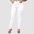 thumbnail image 1 of Fartey Women's Skinny Jeans Stretchy Butt Lifting Jeans Fashion High Waisted Jean Casual Washed Denim Pants with Pockets White L, 1 of 5