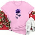 thumbnail image 1 of Fartey Women's Summer Tops Fashion Valentine's Day Print Short Sleeve T Shirts Casual Basic Going Out Crew Neck Tee Shirts Novelty Florals Graphic Tees Pink S-3XL, 1 of 5