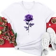thumbnail image 1 of Fartey Women's Summer Tops Fashion Valentine's Day Print Short Sleeve T Shirts Casual Basic Going Out Crew Neck Tee Shirts Novelty Florals Graphic Tees White S-3XL, 1 of 5