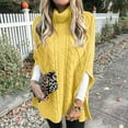 thumbnail image 1 of Fartey Women's Turtleneck Poncho Sweater Fall Winter Chunky Cable Knit Pullover Fashion Loose Solid Color Cape Wrap Sweaters 2025, 1 of 6