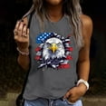 thumbnail image 1 of Fartey Womens American Flag Tank Tops 4th of July Sleeveless Crew Neck Shirts Stars Stripes Graphic Tees Independence Day Patriotic Top Festival Blouses Gray XL, 1 of 4