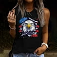 thumbnail image 1 of Fartey Womens American Flag Tank Tops 4th of July Sleeveless Crew Neck Shirts Stars Stripes Graphic Tees Independence Day Patriotic Top Festival Blouses Black XXL, 1 of 4
