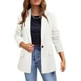 thumbnail image 1 of Fartey Womens Business Blazer Jacket Dressy Casual Long Sleeve Notch Lapel Coat Fashion Solid Color Work Office Outerwear with Button Down White XL, 1 of 5