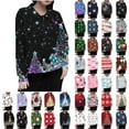 thumbnail image 1 of Fartey Womens Christmas Cardigans Sweater Cute Funny Xmas Print Long Sleeve Open Front Sweaters Dressy Casual Button Lapel Cardigan Coat Hot Pink S, 1 of 7