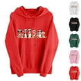 thumbnail image 1 of Fartey Womens Christmas Hoodies Funny Graphic Sweatshirts Loose Casual Long Sleeve Drawstring Hooded Sweatshirt Fashion Holiday Party Pullover Tops with Pockets Pink 2XL, 1 of 7