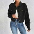 thumbnail image 1 of Fartey Womens Cropped Corduroy Jackets Dressy Casual Button Down Shacket Jacket Loose Fit Long Sleeve Crop Coat Fashion Solid Color Outerwear with Pockets, 1 of 6