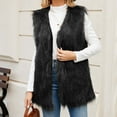 thumbnail image 1 of Fartey Womens Faux Fur Vest Fashion Casual Sleeveless Fleece Jacket 2024 New Winter Warm Coats Travel Y2k Fuzzy Vest Outerwear Black 2XL, 1 of 4