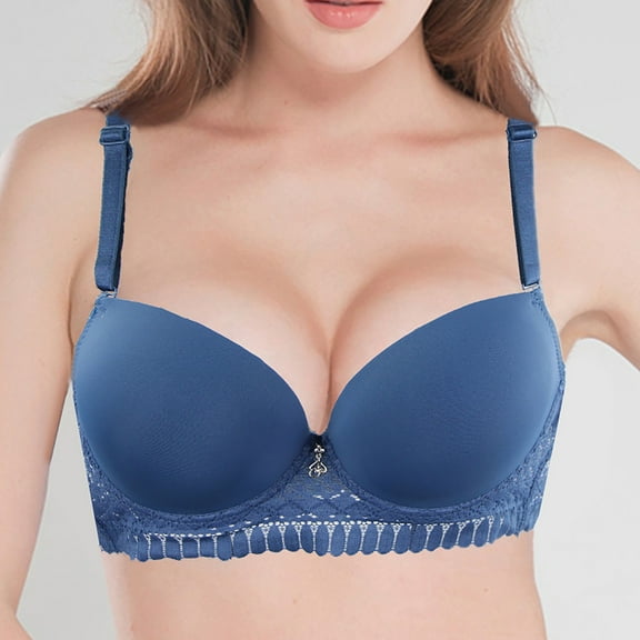 Fartey Womens Gather Bras Plus Size Lace Bra Adjustable Strap Wireless Bras Comfortable Breathable No Underwire Bralettes Fashion Everyday Bra