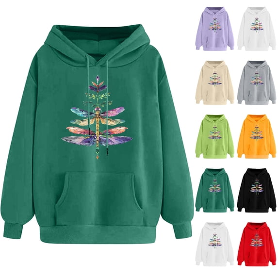 Fartey Womens Graphic Hoodies Loose Fit Long Sleeve Drop Shoulder Pullover Sweatshirt Casual Drawstring Hooded Sweatshirts with Pockets Gray XL