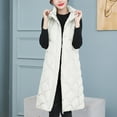 thumbnail image 1 of Fartey Womens Long Puffer Vest Winter Casual Sleeveless Full Zip Hooded Puffer Jacket Lightweight Solid Color Quilted Jacket Down Coats with Pockets XL, 1 of 8