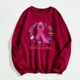 thumbnail image 1 of Fartey Womens Oversize Breast Cancer Awareness Sweatshirts Dressy Casual Crewneck Long Sleeve Drop Shoulder Pullover Tops Breast Cancer Survivor Gifts, 1 of 4