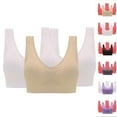 thumbnail image 1 of Fartey Womens Plus Size Sports Bras Full Coverage Seamless Wireless Push Up Bra Comfortable Breathable Yoga Bras High Support Running Bra 3 Pack Multicolor S-4XL, 1 of 7