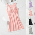 thumbnail image 1 of Fartey Womens Plus Size Tank Nightdress with Built in Bra Loose Comfy Sleeveless Crew Neck Nightgown Soft Solid Color Daily Sleep Dress Pink 3XL, 1 of 9
