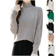 thumbnail image 1 of Fartey Womens Turtleneck Sweaters Cozy Fall High Neck Knit Sweater Slim Fit Long Sleeve Pullover Sweaters Fashion Winter Warm Sweater Gray XL, 1 of 9