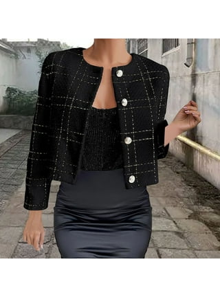 ジャケット・アウター Wool-Blend Cropped Tweed Blazer herlipto YEXPINE Women's Fall Tweed Blazer Jackets Elegant Button