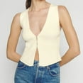 thumbnail image 1 of Fartey Womens V Neck Sweater Vest Y2k Slim Fit Sleeveless Ribbed Knitted Open Front Fashion Casual Fall Solid Color Sweater Tank Tops, 1 of 7
