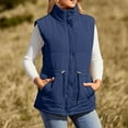 thumbnail image 1 of Fartey Womens Winter Outerwear Vest Dressy Casual Button Down Zip Up Padded Gilet Drawstring Sleeveless Jackets Coats with Pockets, 1 of 6
