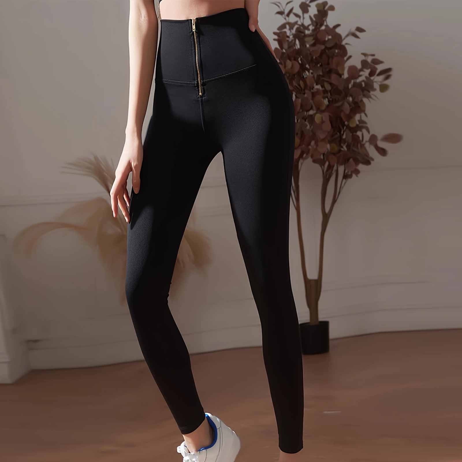 Fartey Zipper Front High Waisted Leggings for Women Tummy Control - Main Image