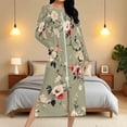 thumbnail image 1 of Fartey Zipper Front Nightdress for Women Vintage Floral Print House Coat Loose Long Sleeve Nightgown Full Length Loungewear with Pockets Multicolor 2XL, 1 of 9