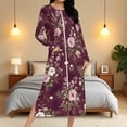 thumbnail image 1 of Fartey Zipper Front Nightdress for Women Vintage Floral Print House Coat Loose Long Sleeve Nightgown Full Length Loungewear with Pockets Multicolor M, 1 of 9