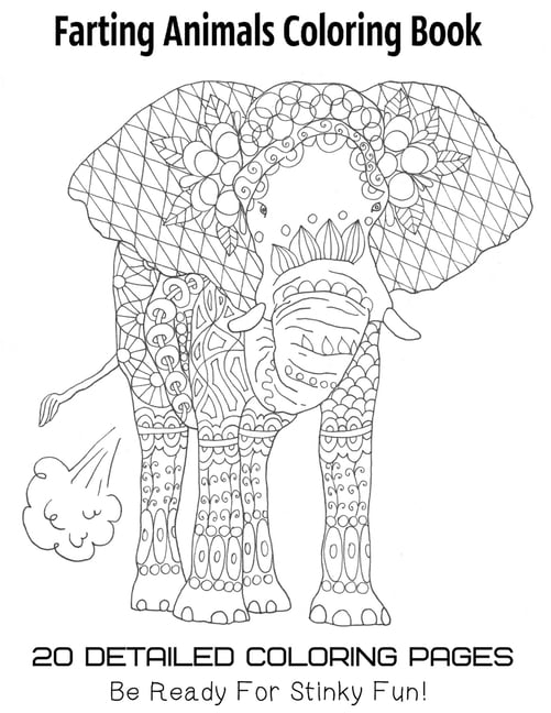 Farting Animals Coloring Book 20 Detailed Coloring Pages Be Ready For