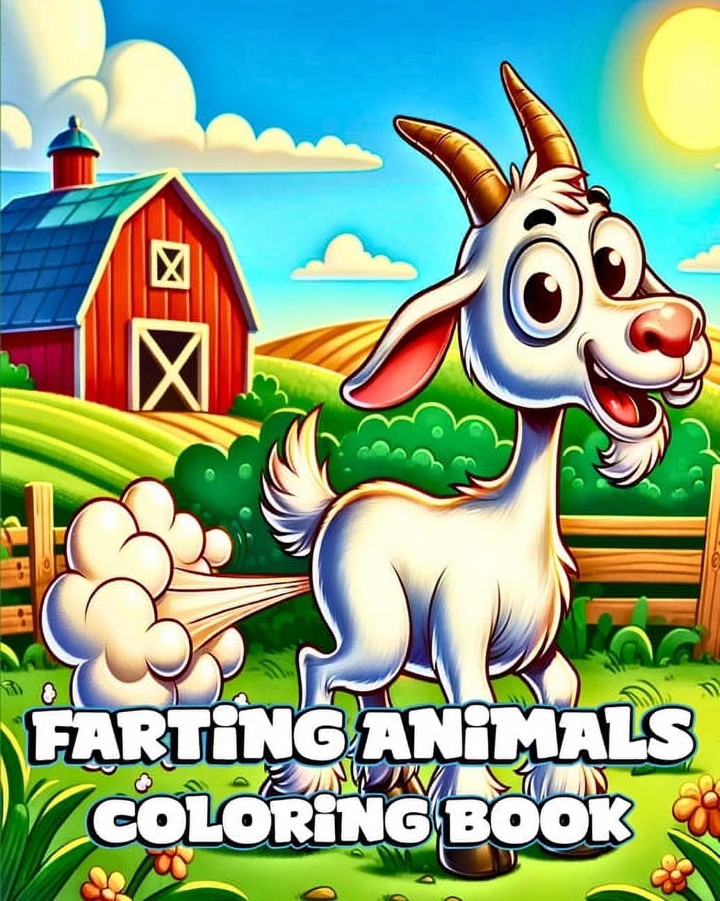 Farting Animals Coloring Book: Unique and Funny Illustrations to Color ...