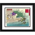 thumbnail image 1 of Farting at a kappa at the lumber yard in Fukagawa 2x Matted 34x28 Large Black Ornate Framed Art Print by Tsukioka Yoshitoshi, 1 of 2