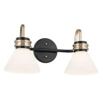 Farum 2-Light Bathroom Vanity Light in Black