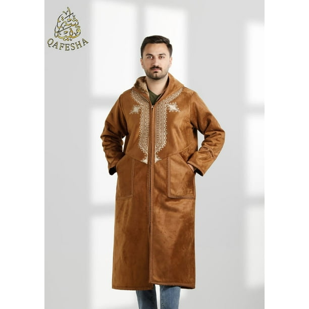 Farwa Moroccan style - Warm Winter Coat - Cloak Arab Dress - Mens
