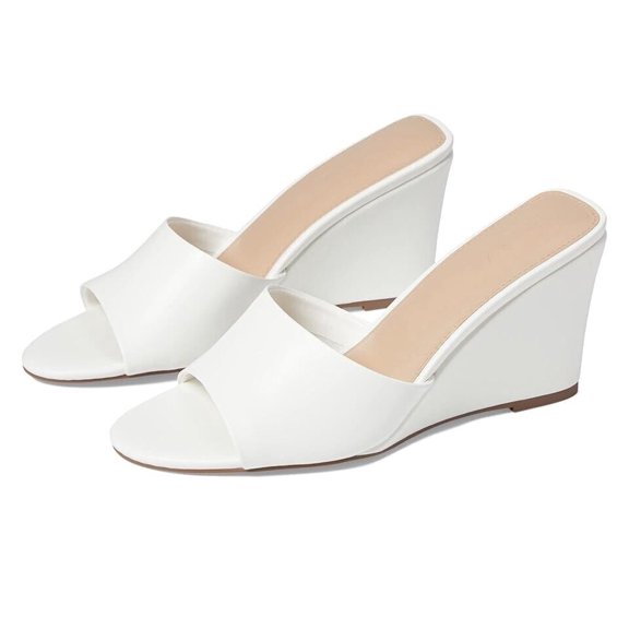 Faryl by Farylrobin Skye Sandals Women's US 12 White Round Toe Wedge Heel KHD904