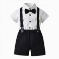 thumbnail image 1 of Farysays Baby Boy Formal Short Set Short Sleeve Shirt Top And Shorts With Tie Child Kids Gentleman Summer Outfit, 1 of 9