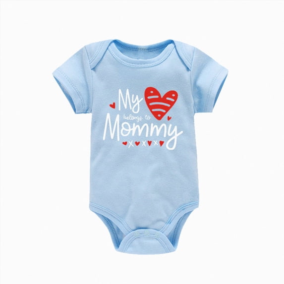 Farysays Baby Boys Romper My belongs to Mommy Heart Print Short Sleeve Jumpsuit Toddler Kids Outfit 3 6 9 12 18 24 Months