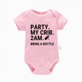 thumbnail image 1 of Farysays Baby Boys Romper PARTY MY CRIB 2AM BRING A BOTTLE Short Sleeve Bodysuit Newborn Infant Children Clothing 0-24 Months, 1 of 4