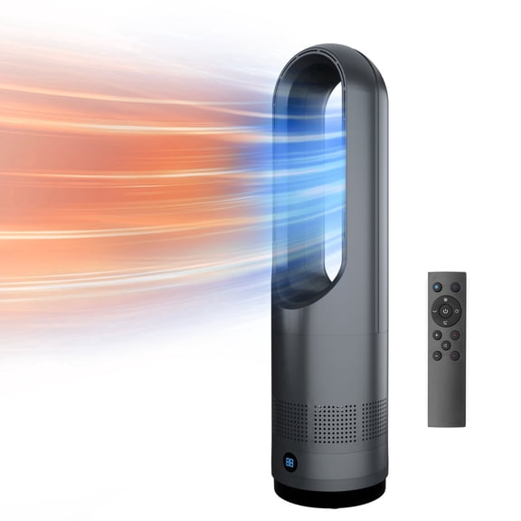 Faryuan 22Inch Bladeless Heater & Cooling Combo Tower Fan, 80 Oscillation, Black